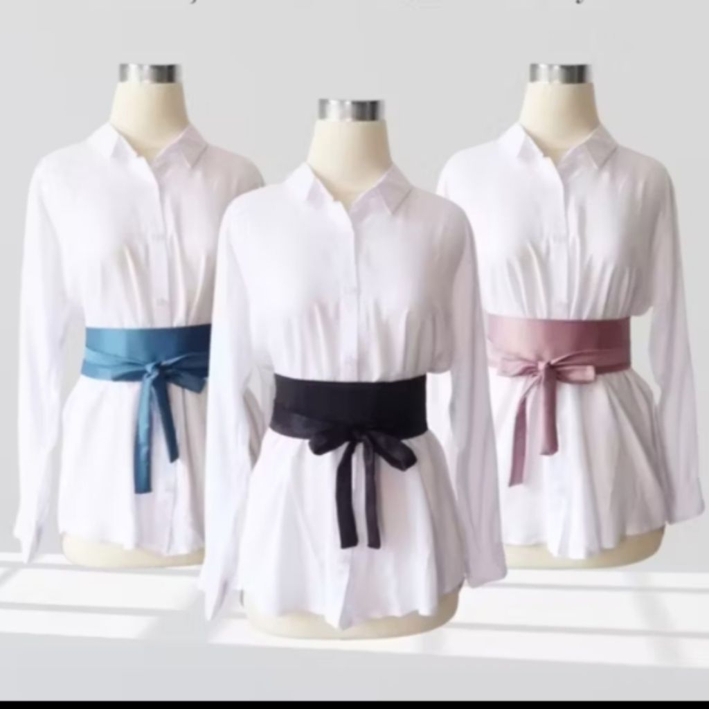 Sabuk pinggang wanita kekinian/ Obi belt lipat satin