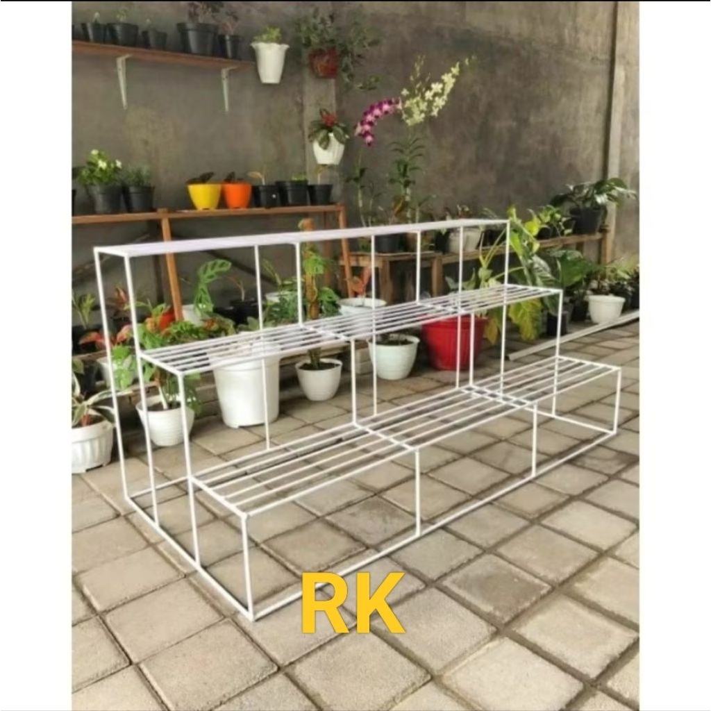 STANDING POT SUSUN / RAK POT BUNGA SUSUN 2 & 3/ RAK BUNGA SUSUN TINGKAT / RAK BUNGA BESI