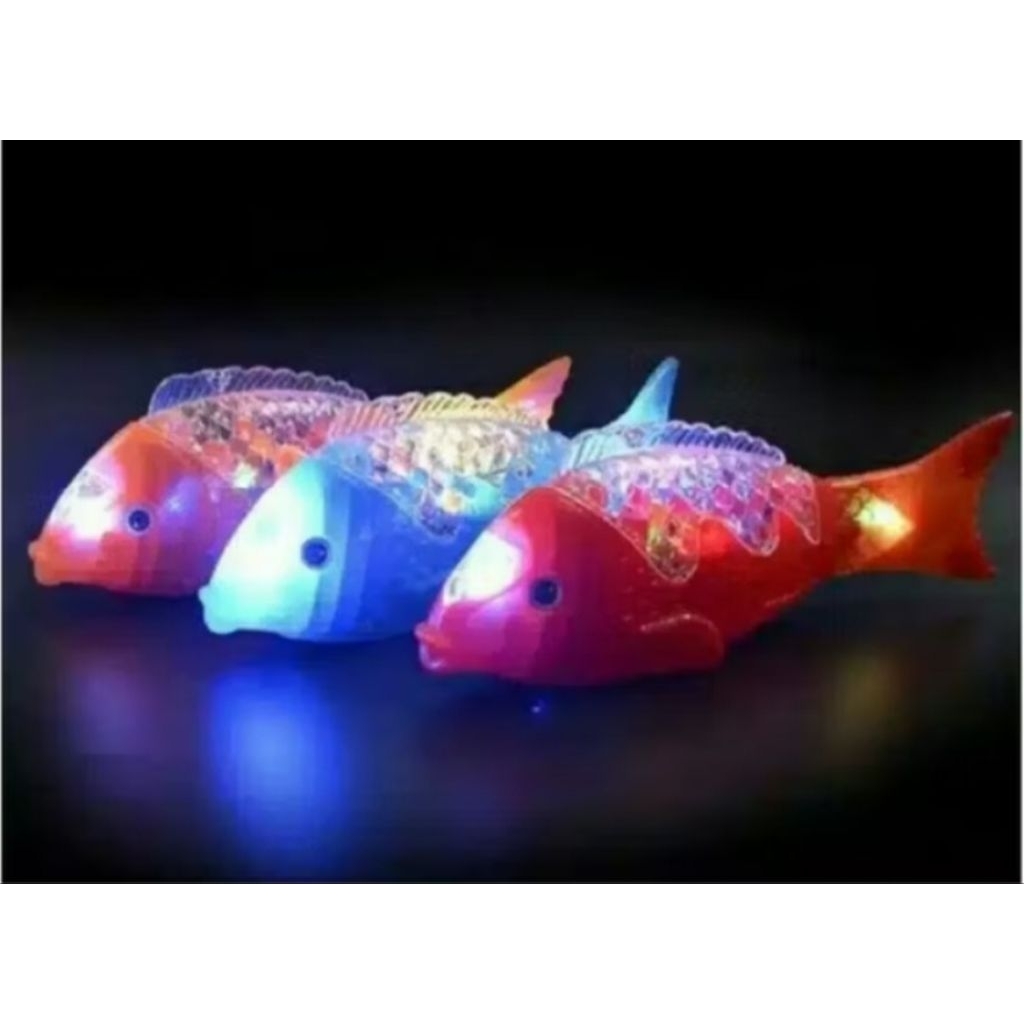 Mainan Ikan Lampu Music Bergerak Gerak Untuk Bayi Mainan Anak Anak