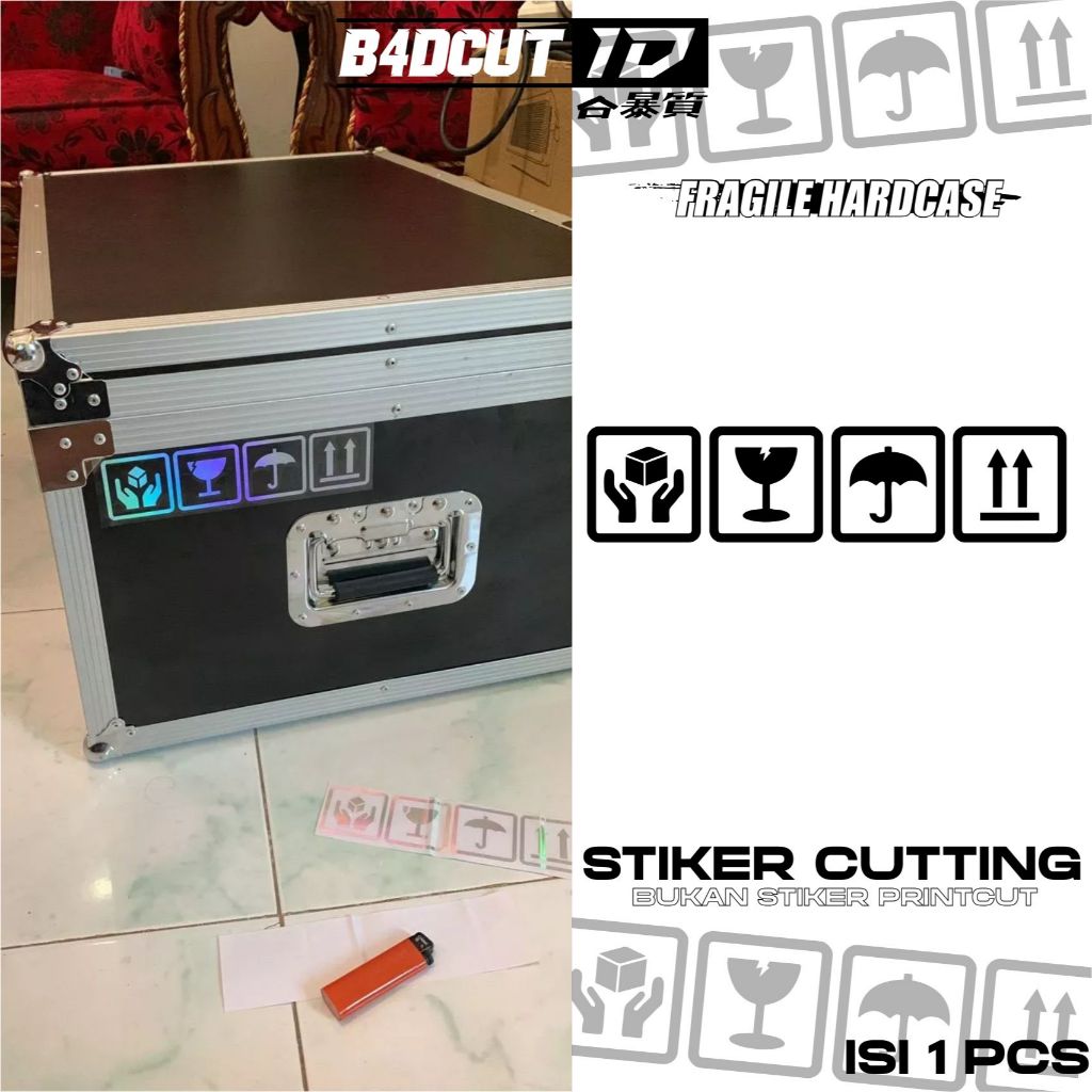 

Stiker Cutting label logo fragile sticker hardcase box sound system Anti Air symbol packing