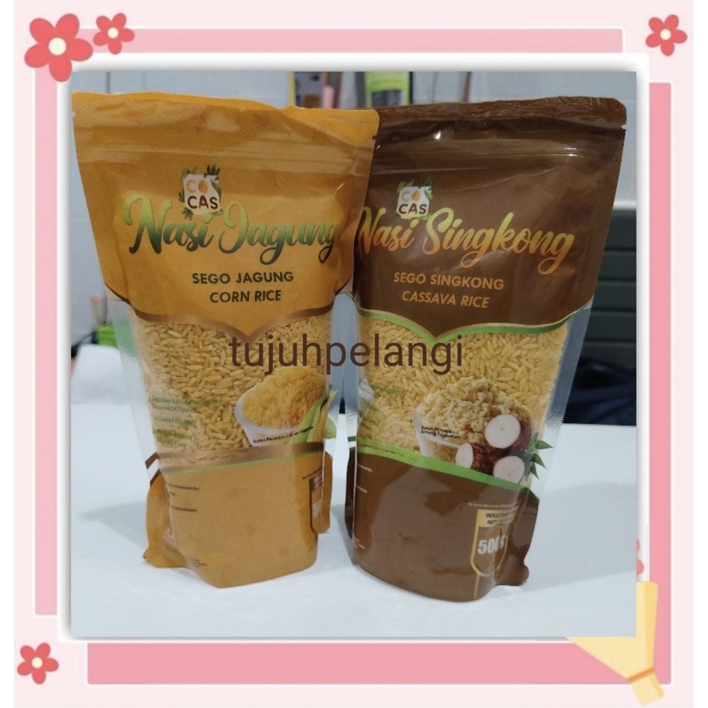 

SEGO JAGUNG SEGO SINGKONG BERAS JAGUNG BERAS SINGKONG 5 KG (10 pcs x 500 Gram)