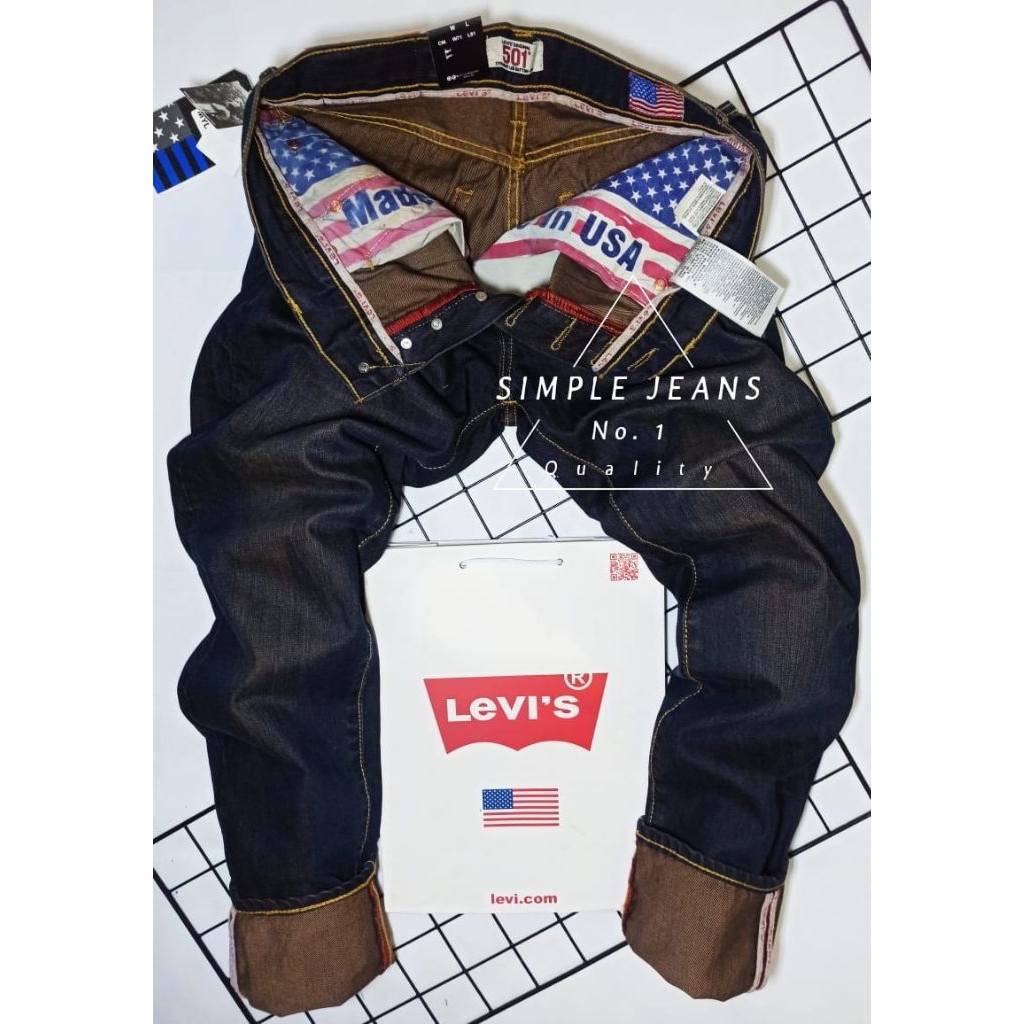 Celana Jeans Panjang Pria Terbaru Blue Dark, Brown, Type Kancing Reguler Standar Quality No. 1