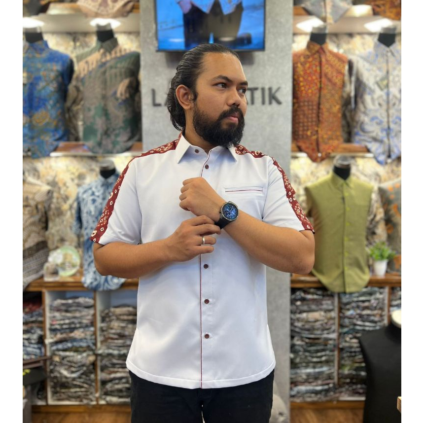 Lano Batik Exclusive - Kemeja Polos Slimfit - Kemeja Formal - Kemeja Kantor - Kemeja Smock Exclusive