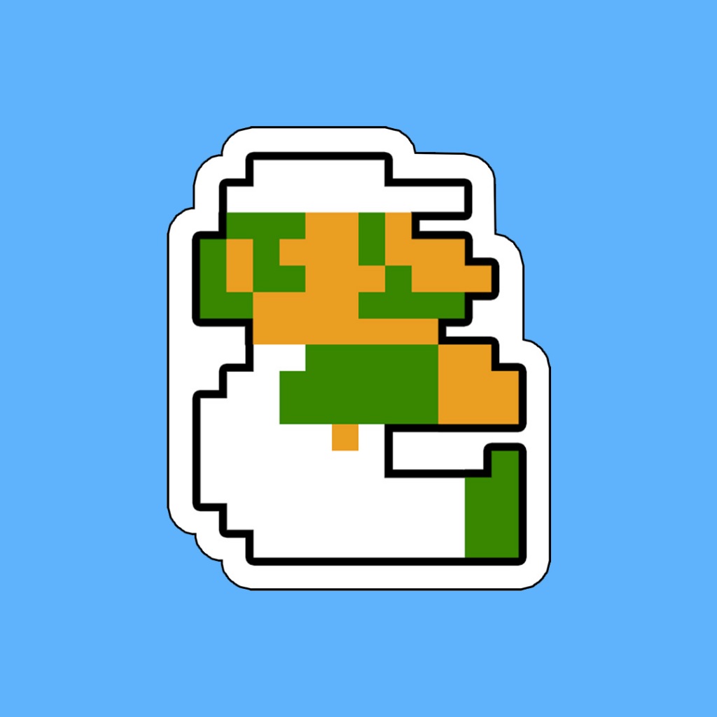 

Stiker Game Nintendo 8 Bit Mario Bros Luigi Climb Waterproof Pixel Arcade Console Sega Gameboy