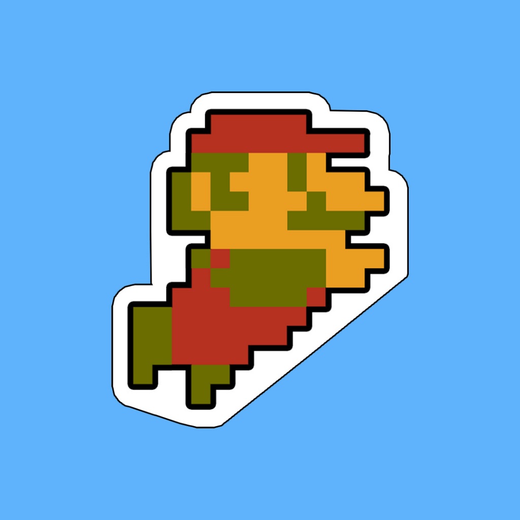 

Stiker Game Nintendo 8 Bit Mario Bros Mario Swim Waterproof Pixel Arcade Console Sega Gameboy