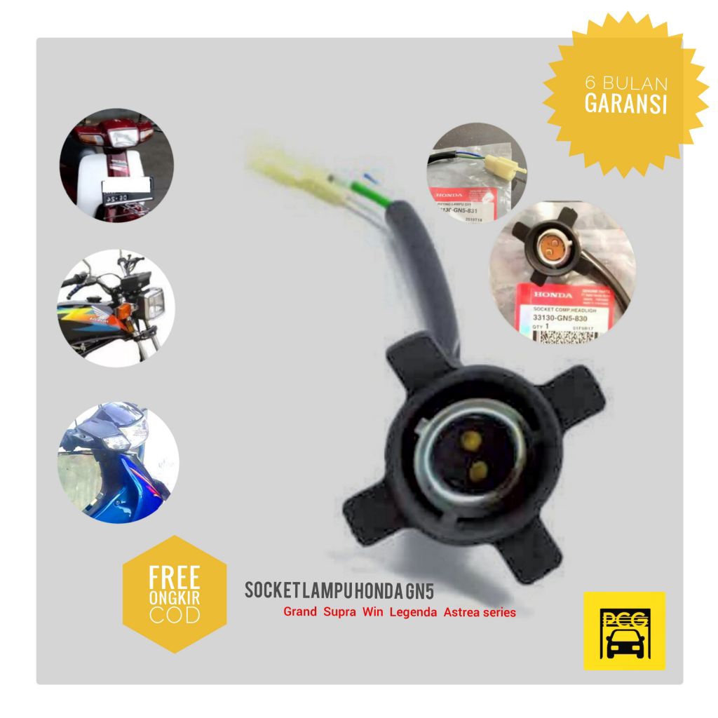 FITTING LAMPU DEPAN GN5 HONDA GRAND LEGENDA ASTREA WIN SUPRA • SOKET PITING LAMPU UNIVERSAL