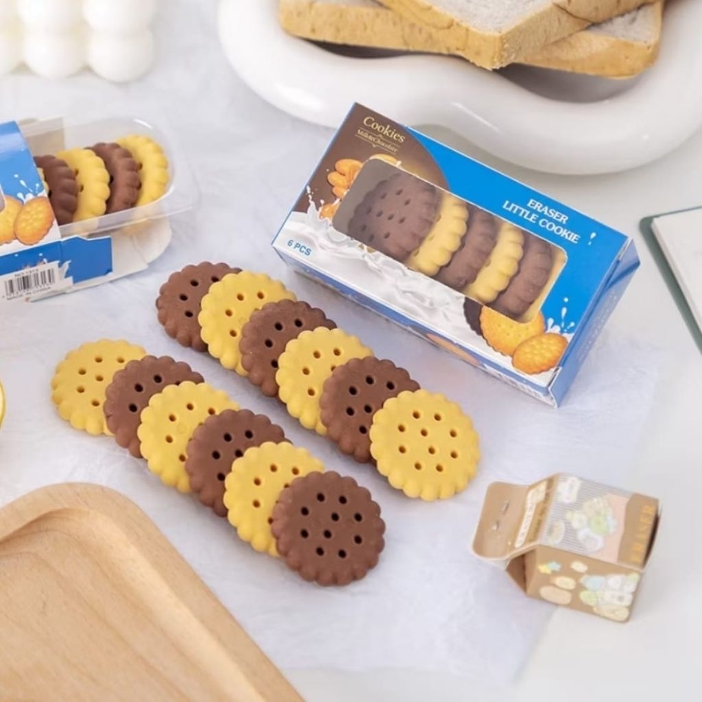 

Penghapus Pensil Biskuit Cookies (6 PCS/Set)