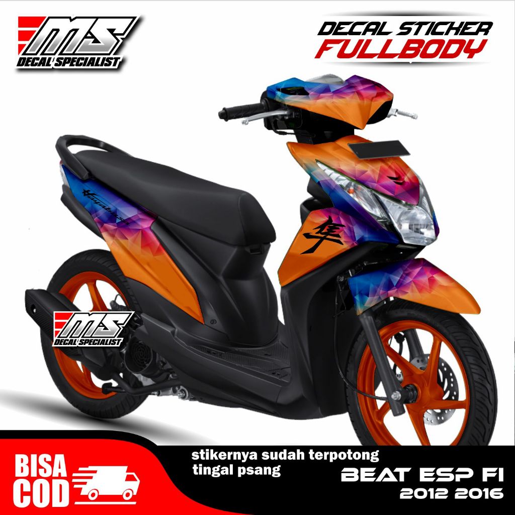 Decal stiker motor Honda Beat Esp fi 2012-2016 full body stiker cuting motif Lovoly