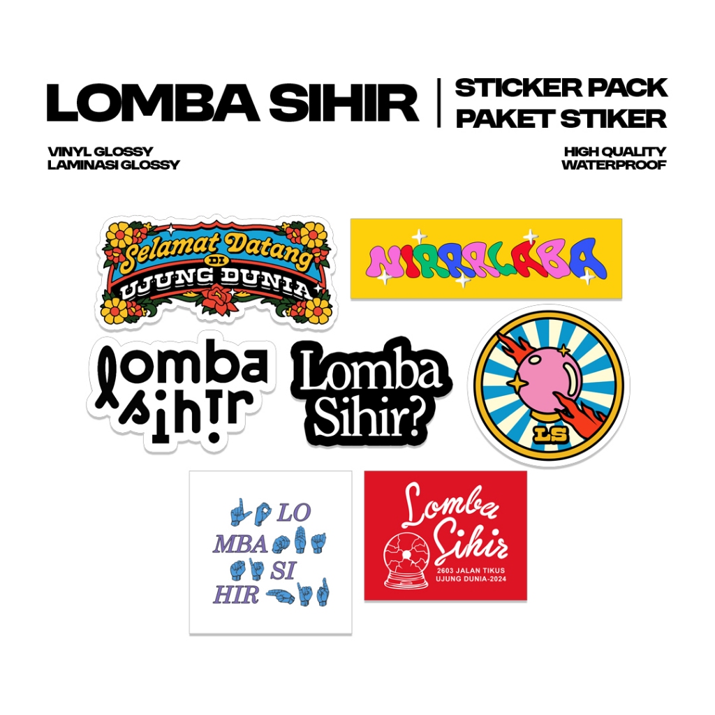 Lomba Sihir - Sticker Pack | Stiker Band | Sticker Vinyl | Stiker Helm | Stiker Tumbler | Stiker Glo