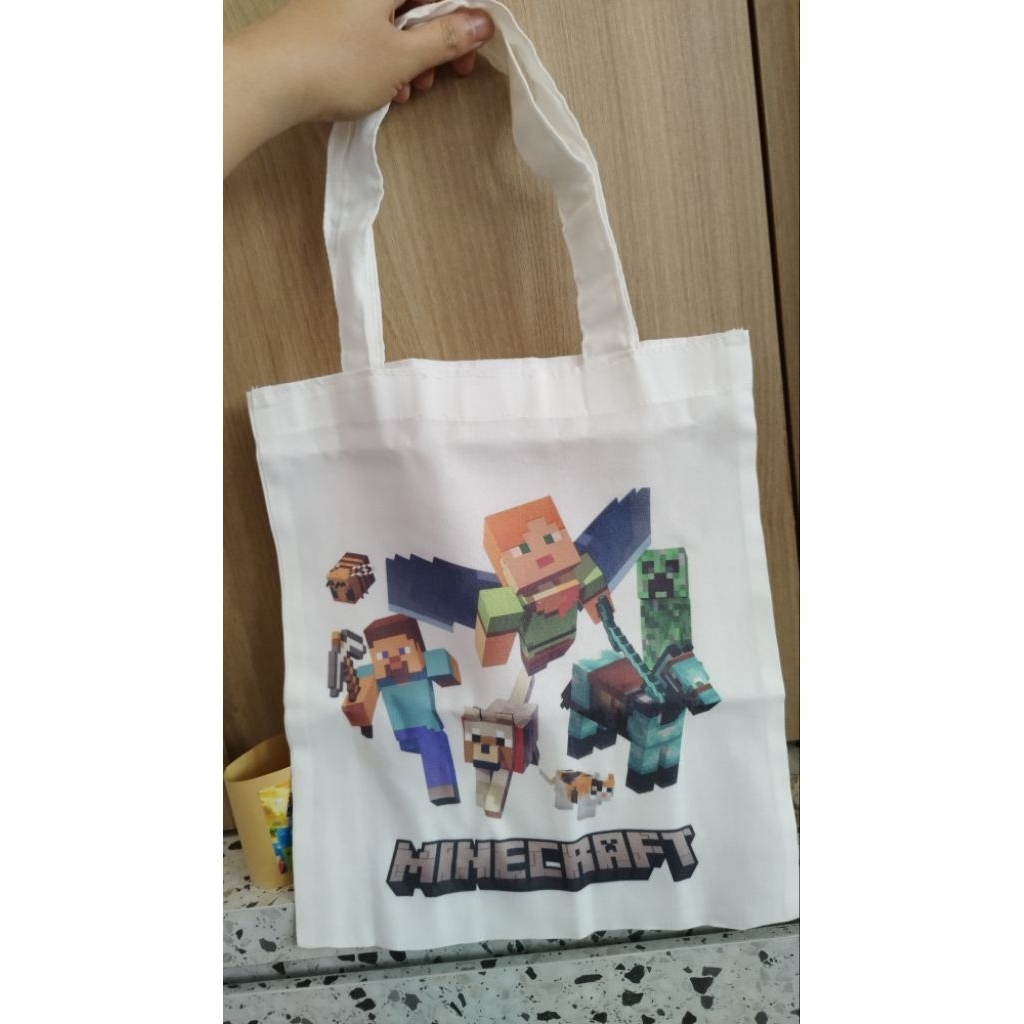 

Tote Bag Minecraft. Goodie Bag Hampers Ulang tahun Ultah anak