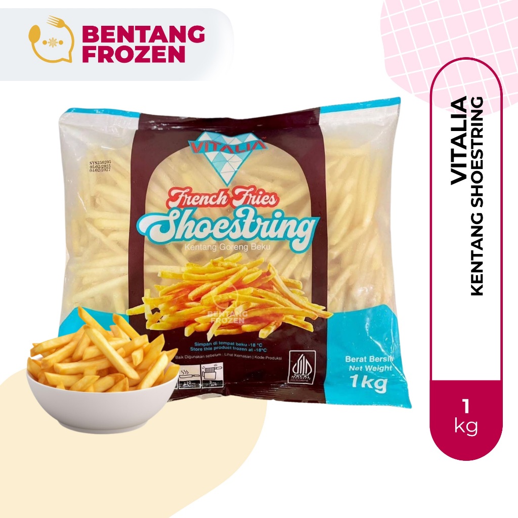 

Vitalia Kentang Shoestring 1kg / Kentang Goreng Beku / French Fries Shoestring