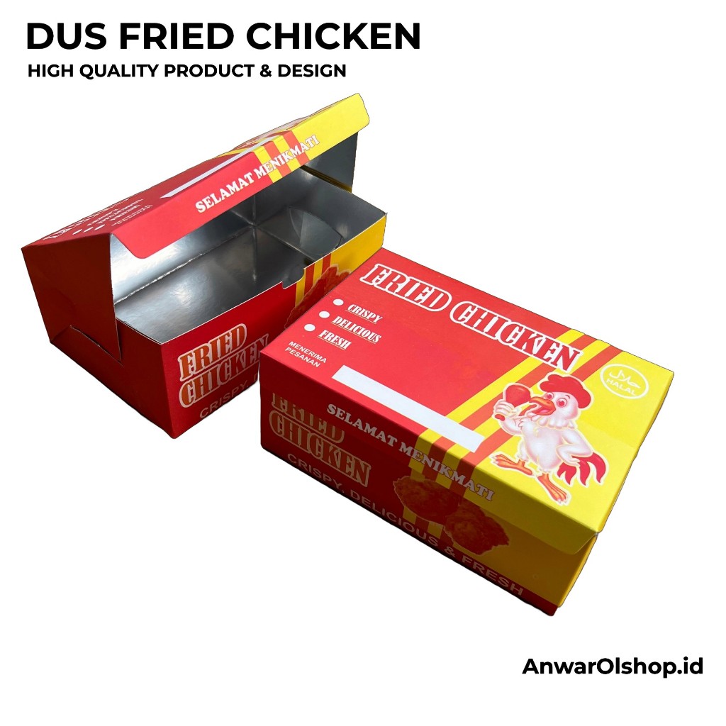 

Kemasan Fried Chicken Terbaru Murah Isi 100 Pcs / Box Fried Chicken / Dus Fried Chicken