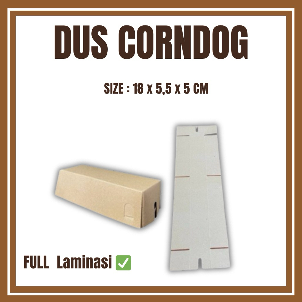 

Box Corndog Craft Kemasan Corndog Kemasan Jajanan kekinian / Kotak Corndog 18 x 5,5 x 5 CM full laminasi