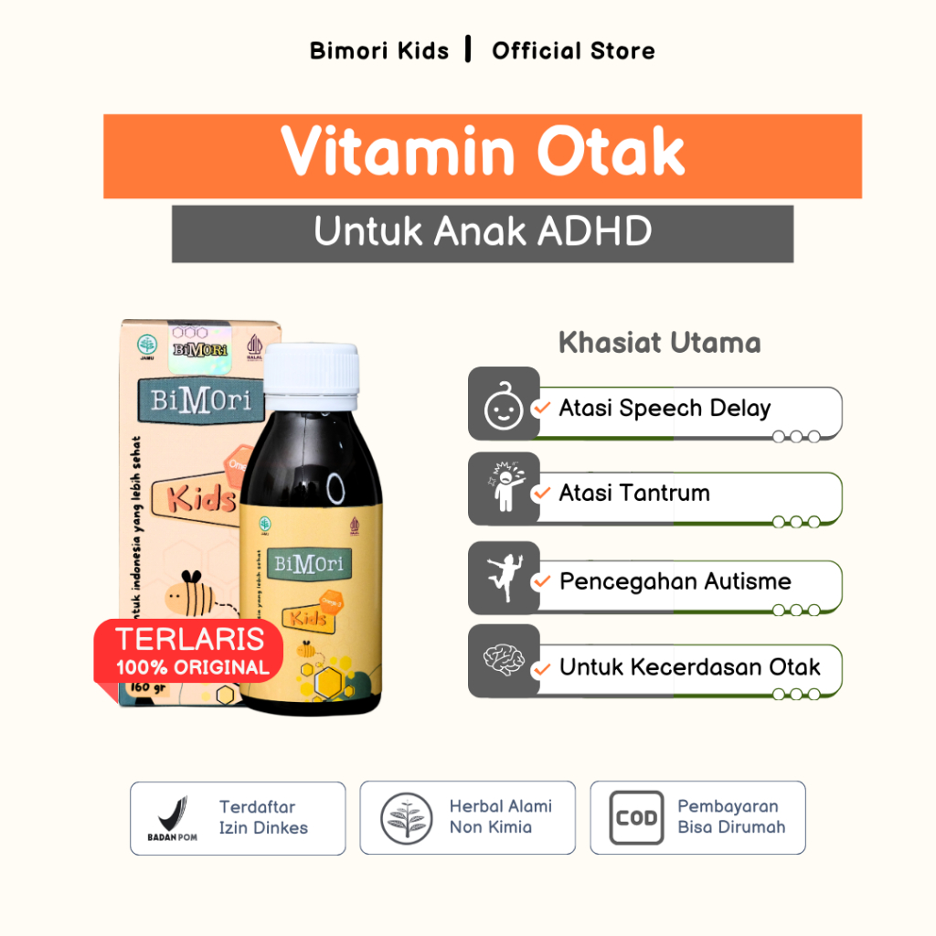 Bimori Kids Vitamin Anak Adhd Untuk Kecerdasan Otak Anak Multivitamin Lengkap Tingkatkan Imun Tubuh