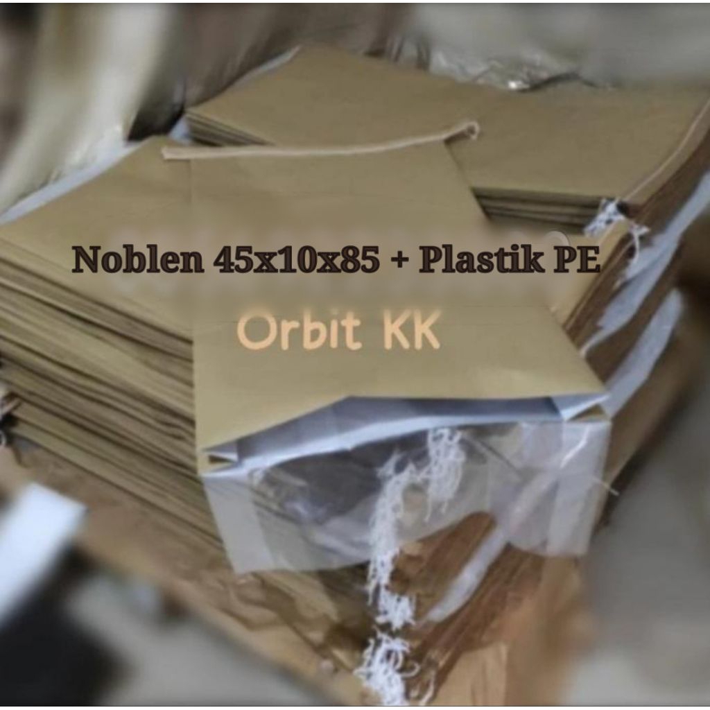 

Karung Noblen Plus Plastik PE 45x10x85 Cm Zak Kraft Laminasi Woven PP 25 Kg Inner PE 30 Micron
