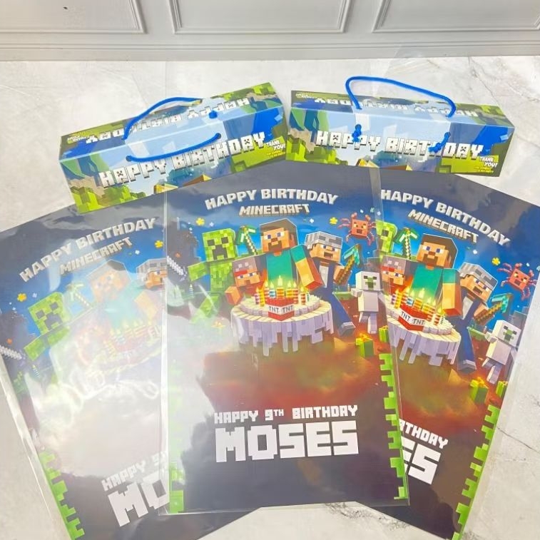 

PLASTIK SNACK MINECRAFT / PLASTIK SNACK CUSTOM / PLASTIK SNACK ULTAH