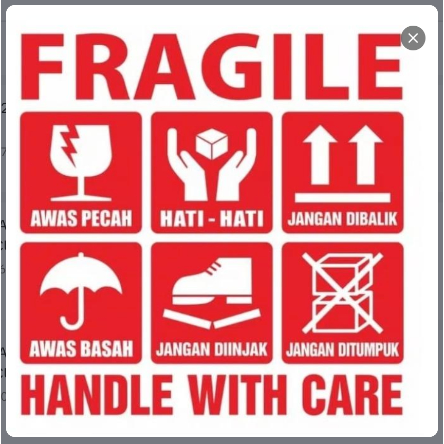 

STIKER FRAGILE BESAR UK 20X20 CM JANGAN DI BANTING AWAS PECAH WLBEE