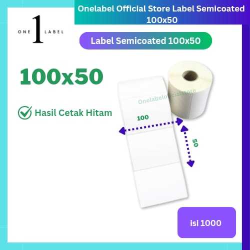 

ONELABEL LABEL SEMICOATED 100X50 ~ 100 X 50 ISI 1000