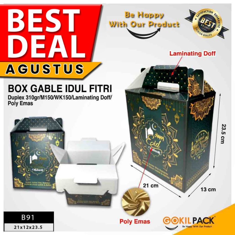 

Box Hampers Lebaran Kotak Idul Fitri Dus Packaging Gable|B91