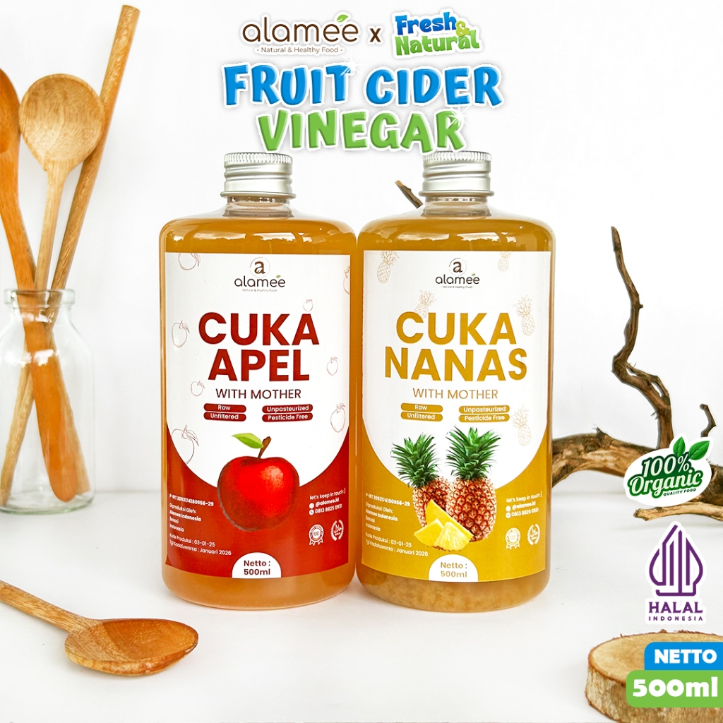 

ALAMEE Cuka Apel Nanas Original Vinegar With Mother Premium Organik Pine Apple Cider Vinegar fresh and natural
