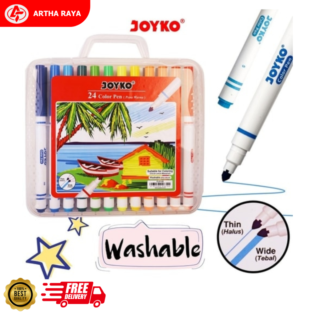 

Spidol Warna JOYKO Color Pen CLP-05 24 Warna Washable