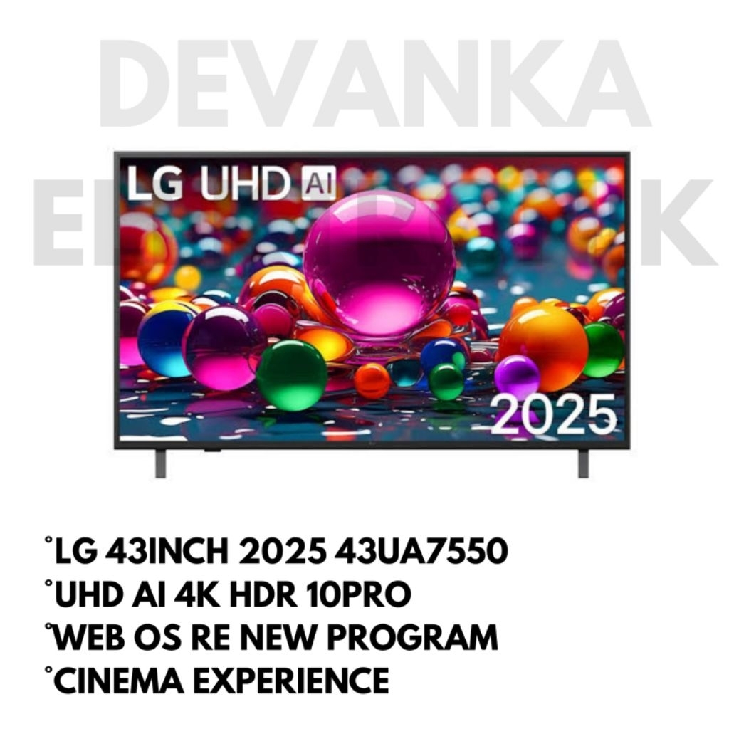 LG 43INCH 2025 SERIES 43UA7550 / SMART TV 4K LG 2025 TERBARU / 43UA7550 SMART TV 43INCH UHD 4K