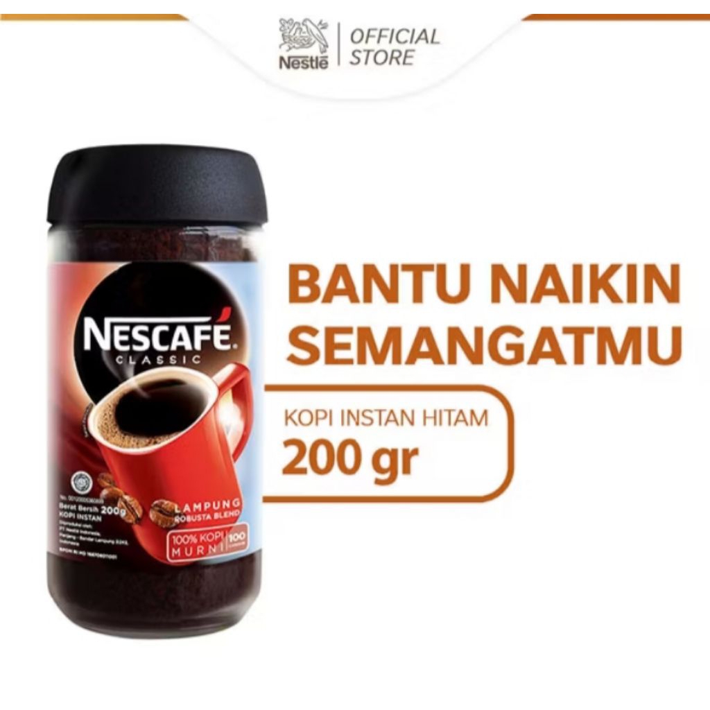 

NESCAFE CLASSIC KOPI HITAM INSTAN JAR 200GR