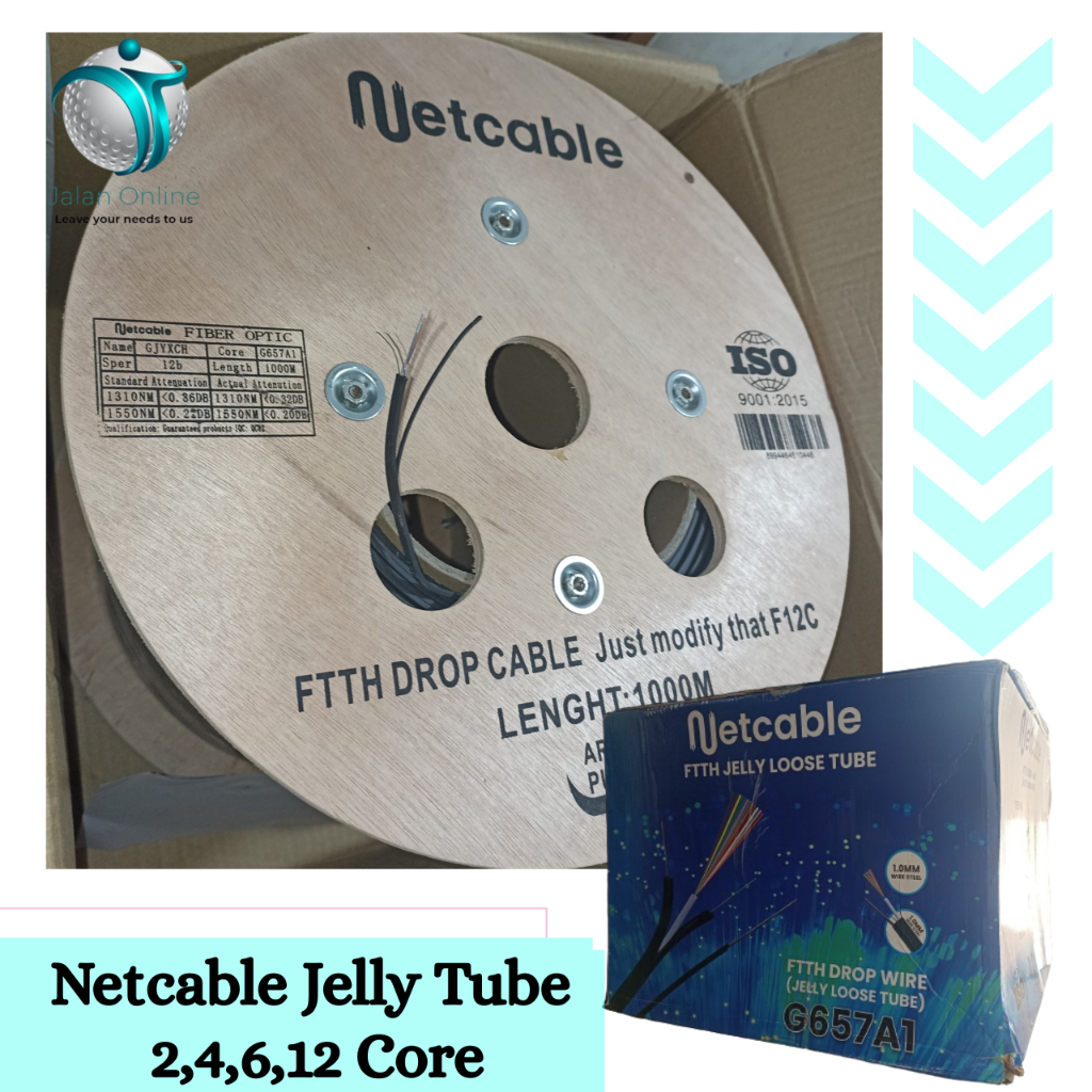 Kabel FO Netcable Jelly Tube 1000M 2Core 4Core 6Core 12Core