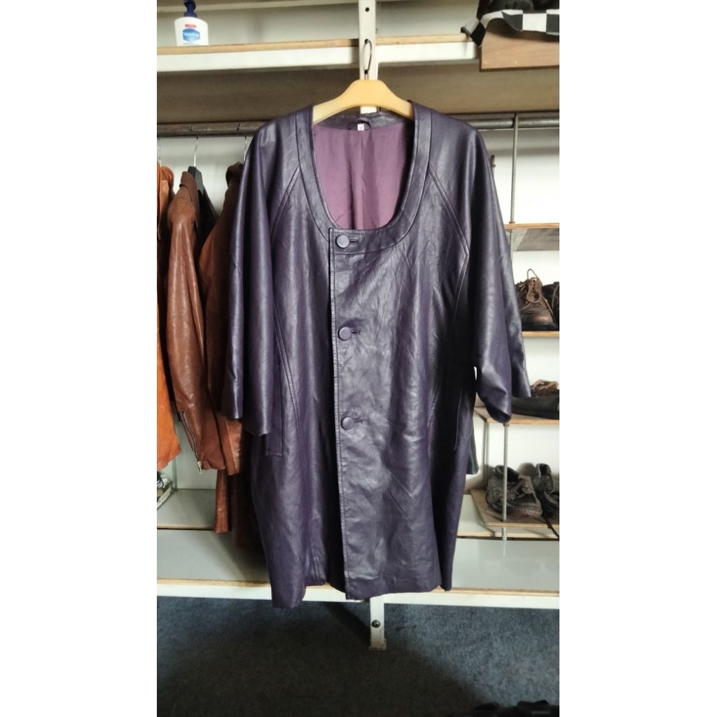 Jaket kulit sintetis wanita / jaket kulit oversize