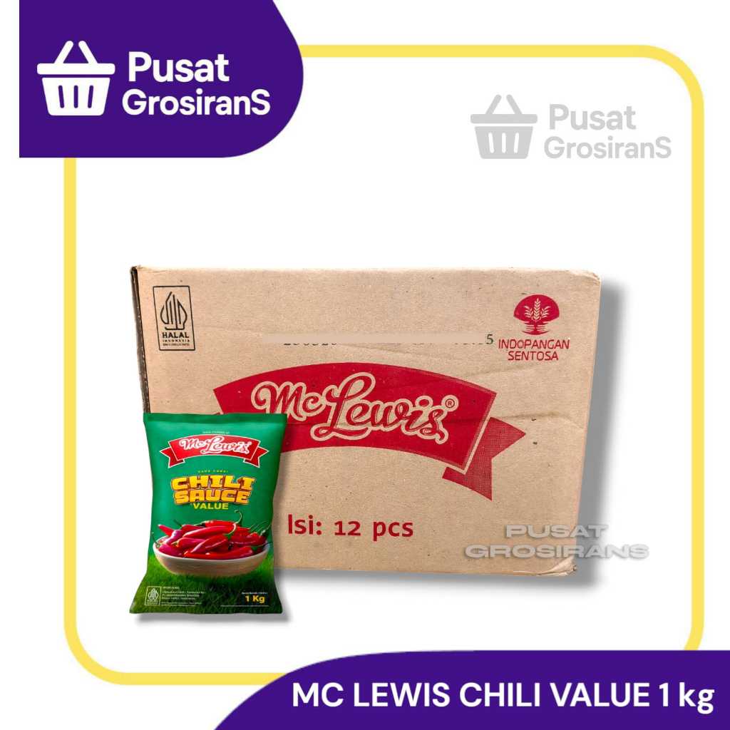 

Mc Lewis Saus Cabai value 1kg / Saus Tomat Value 1kg 1 Karton Isi 12pcs