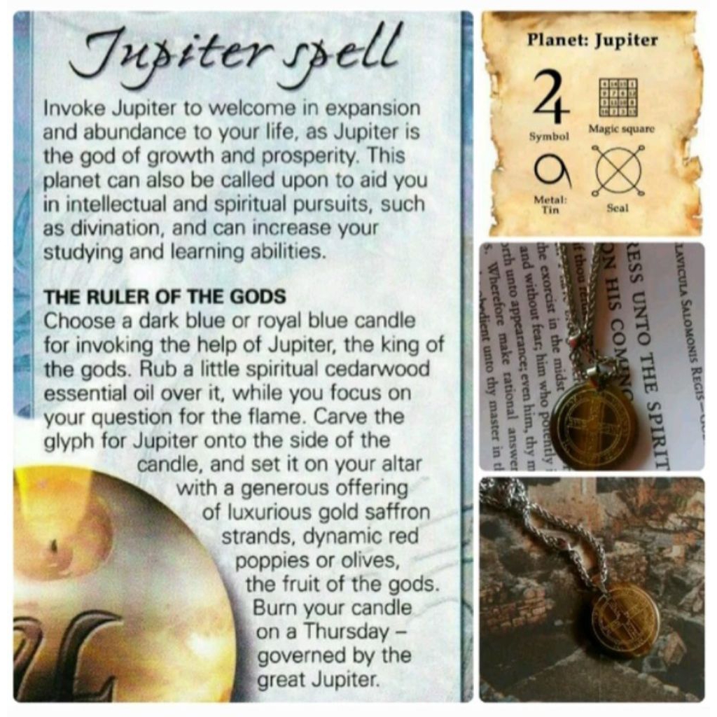 Kalung Liontin Batu Akik Pentacle Jupiter Seal 6 Prote_cts Earthly Dan-gers Raja Sulaiman Solomon Su