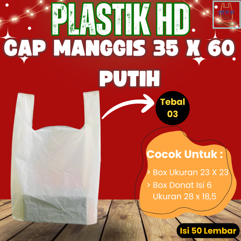 KANTONG PLASTIK/KRESEK HD MANGGIS UKURAN 35 X 60 ISI 50 LEMBAR