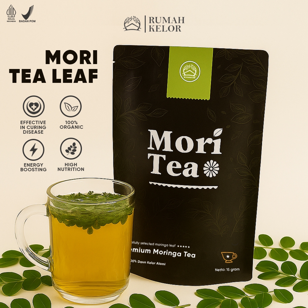 

RUMAH KELOR - MORI TEA LEAF PREMIUM - Teh Tubruk Daun Kelor Moringa 100% Organik - Anti Hipertensi
