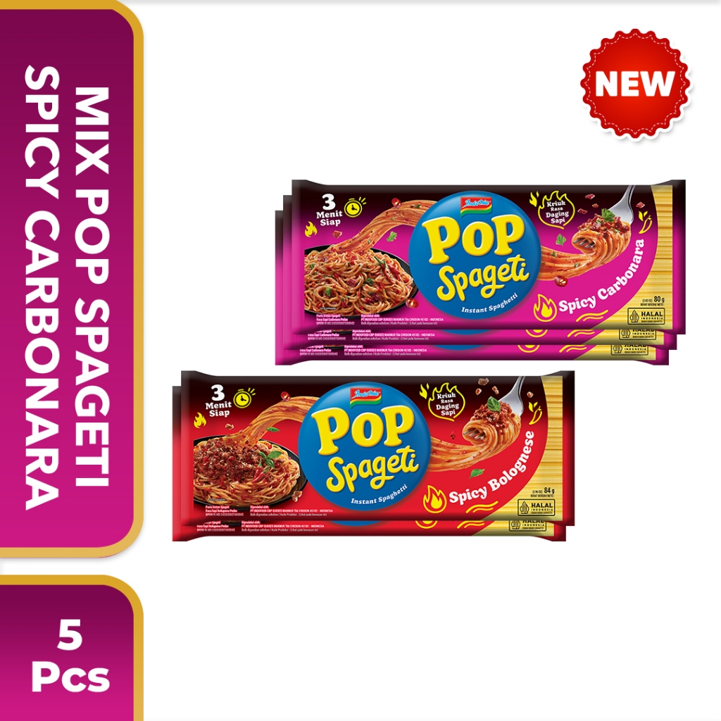 

5 PCS - Mix Pop Spageti Spicy Carbonara & Bolognese 84 Gr