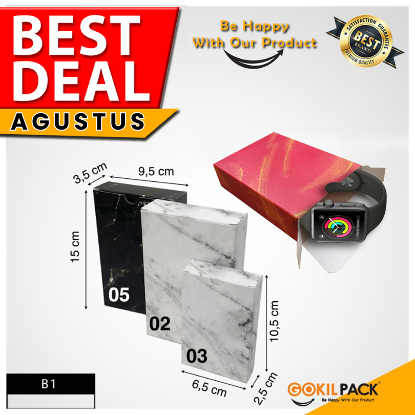 

GOKILPACK - Box Souvenir Marble - Kotak Souvenir Mewah Motif Marble Uk 15x4x10 cm - B1