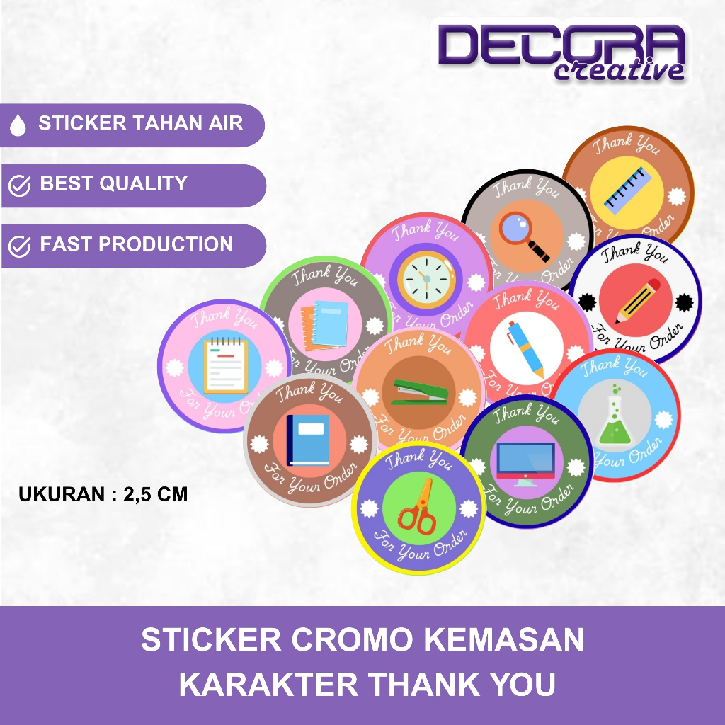 

(100 PCS) STICKER THANK YOU | STICKER KEMASAN TERIMA KASIH | STICKER SELAMAT MENIKMATI | STICKER THANK YOU ATK