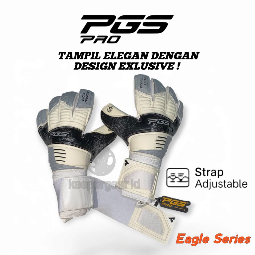 PGS PRO EAGLE Series PUTIH HITAM Sarung Tangan Kiper Original