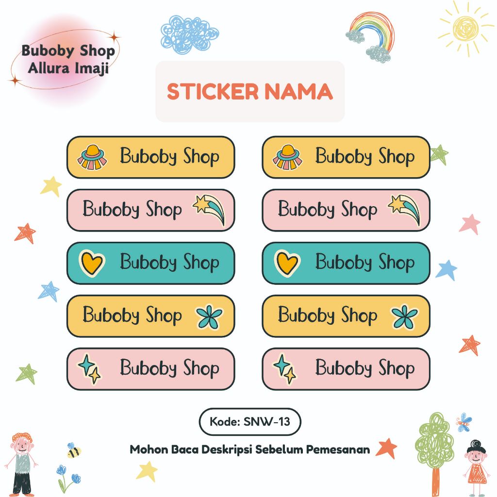 

Sticker Nama SNW-13