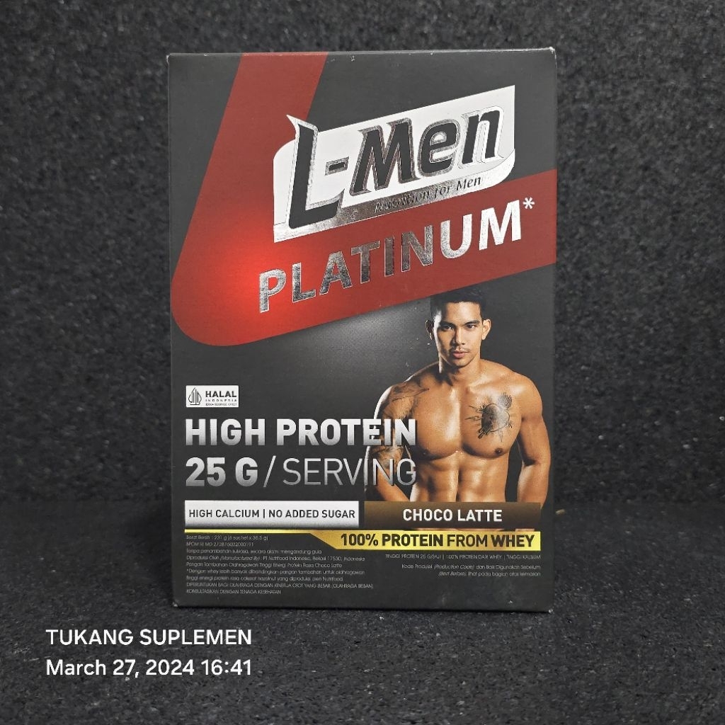 L-Men Platinum Box 6 Sachet Whey Protein Isolate Carnitine Creatine