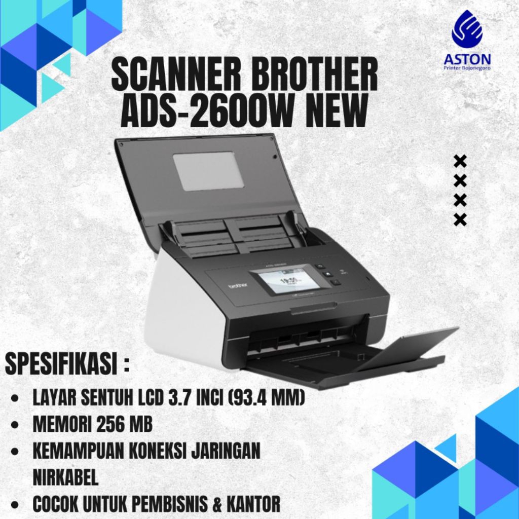 BROTHER ADS-2600w ADS 2600 W WIRELESS COLOR DESKTOP SCANNER DUPLEX ADF NEW READY STOCK GARANSI RESMI