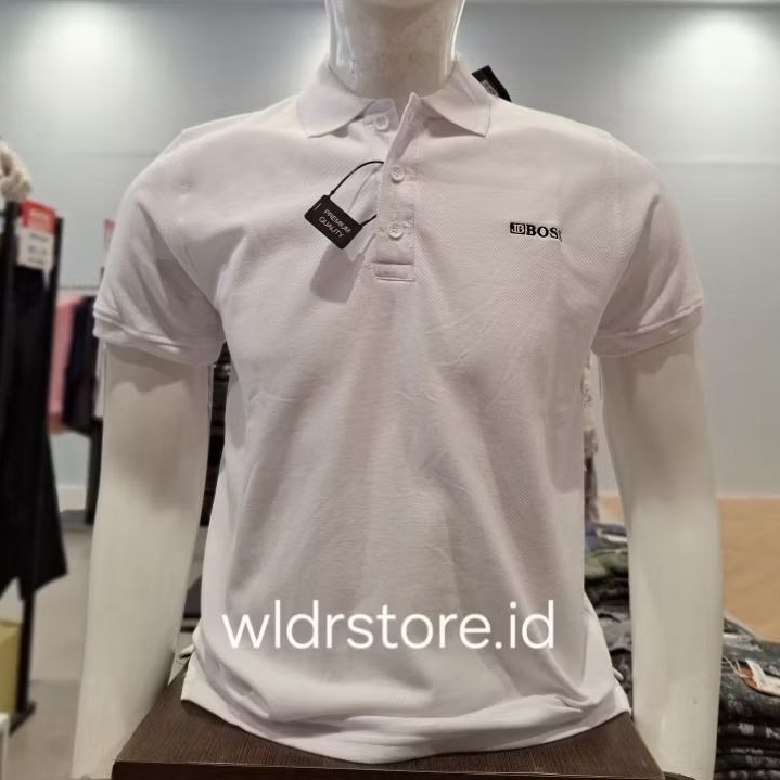 KAOS POLO PRIA BRAND JB BOSS ORIGINAL LENGAN PENDEK JBKL8000 WHITE
