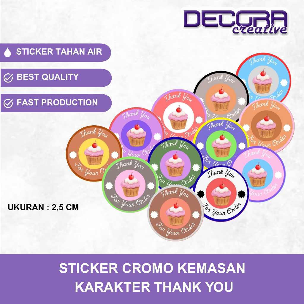

(100 PCS) STICKER THANK YOU | STICKER KEMASAN TERIMA KASIH | STICKER SELAMAT MENIKMATI | STICKER THANK YOU CUPCAKE KUE