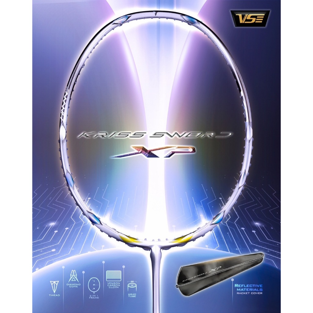 VS Venson Badminton Racket Kriss Sword XP 38lbs / Raket Bulutangkis Krisssword XP 38 lbs vse