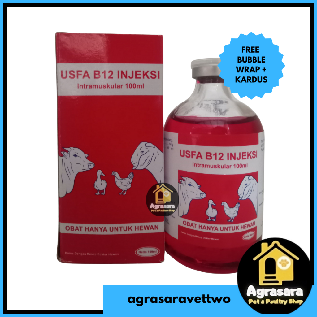 VITAMIN B12 100ml USFA - VITAMIN ternak sapi kambing- mirip jectavit b12