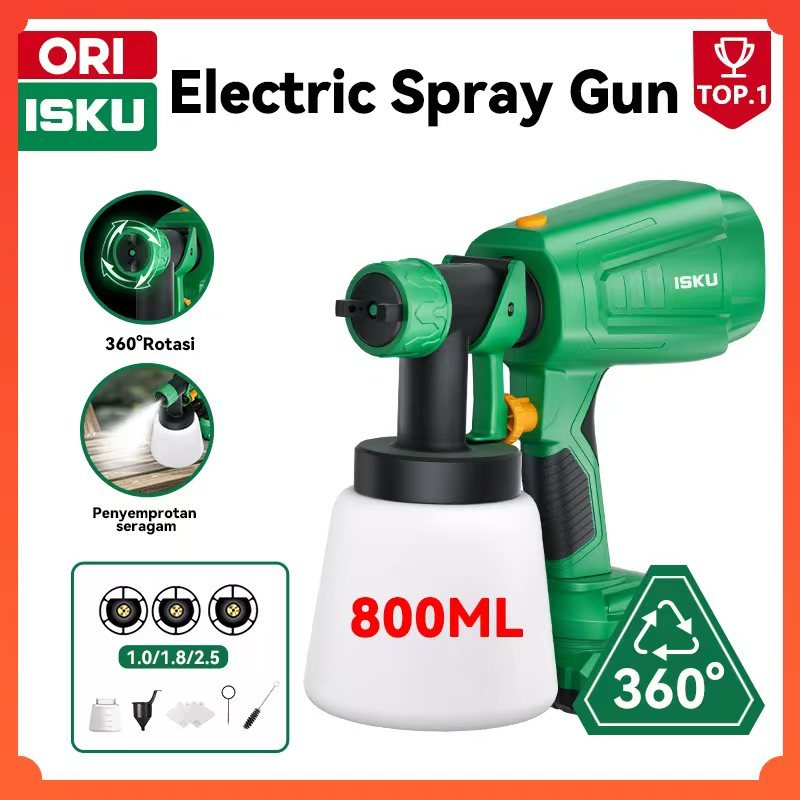 ISKU Spraygun Cat Semprot Listrik  800ML Spraygun Cordless Pistol Semprot listrik  Paint Semprot Cat