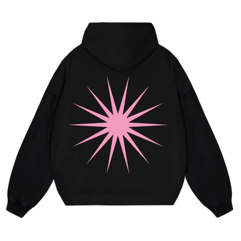 New Lettucy Hoodie Boxy Fleece Cotton Cvc [ Hoodie Boxy Pink Circle puff