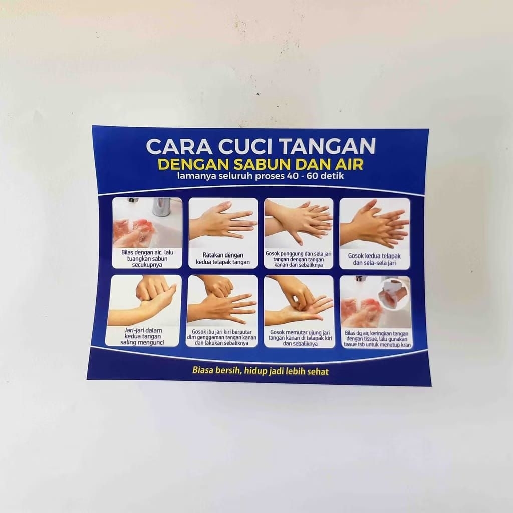 

Stiker Vinyl: Cara Cuci Tangan (CTPS) dengan Sabun dan Air Mengalir