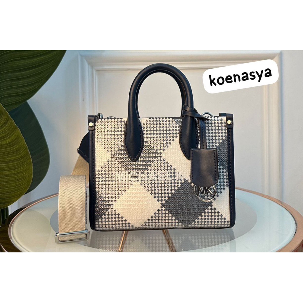 tas wanita original mk hand/crossbody bag mirella xs shopper navy new