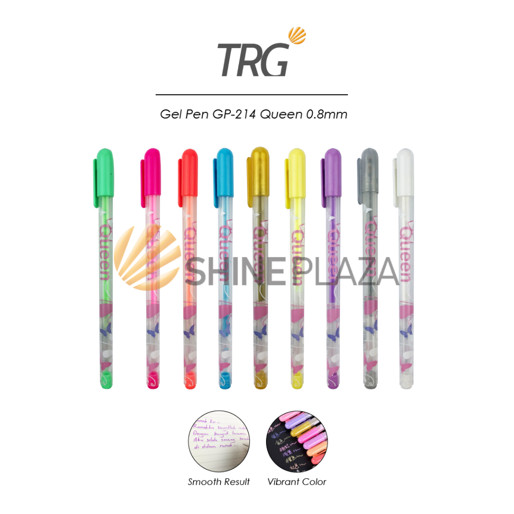 

TRG Queen White Color Gel Pen GP-214 0.8mm - Pulpen Bolpen Pena Putih Warna Warni 0,8 mm TRG