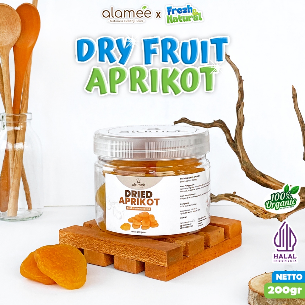 

ALAMEE Dried Apricot Buah Aprikot Kering Dried Fruit Apricots Tanpa Biji Cemilan Buah Sehat 200gr fresh and natural fresh and natural